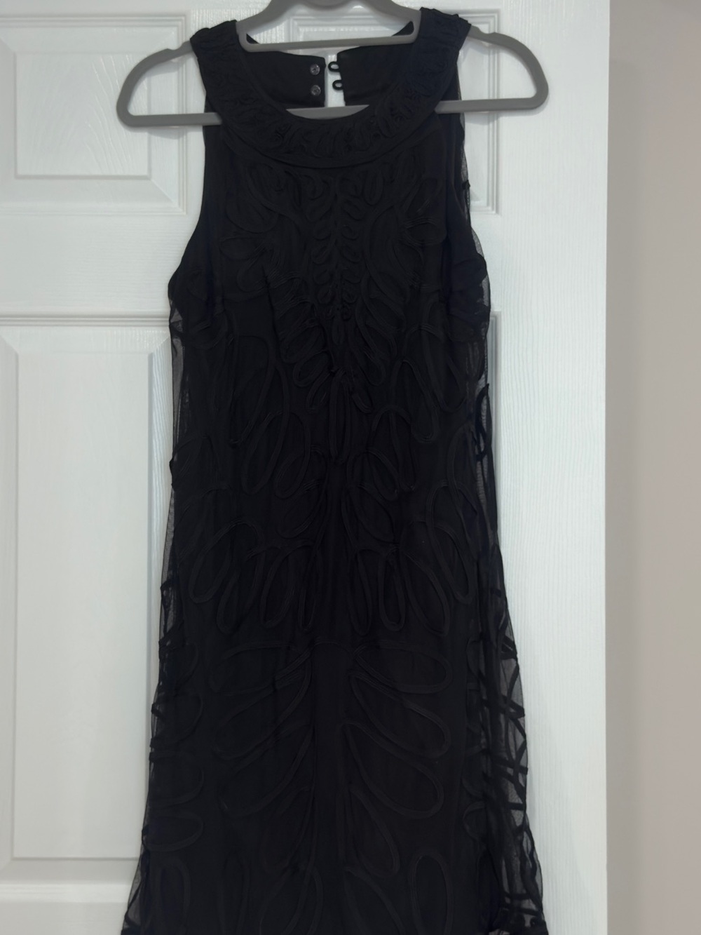 S.L. Fashions Black Sleeveless Sheer Overlay Dress